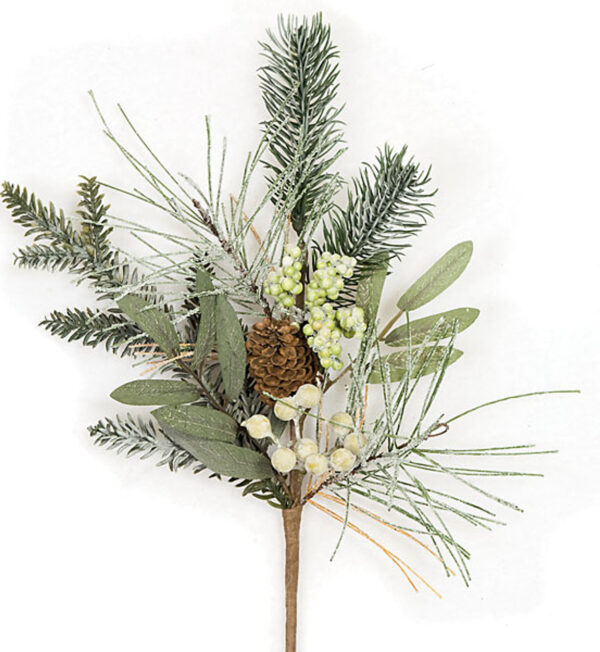 Artificial Cape Cod Spray with Pine Cones and Berries 15"