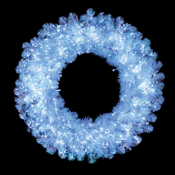 Elsa Inspired Iridescent Crystal Pine Wreath 36"