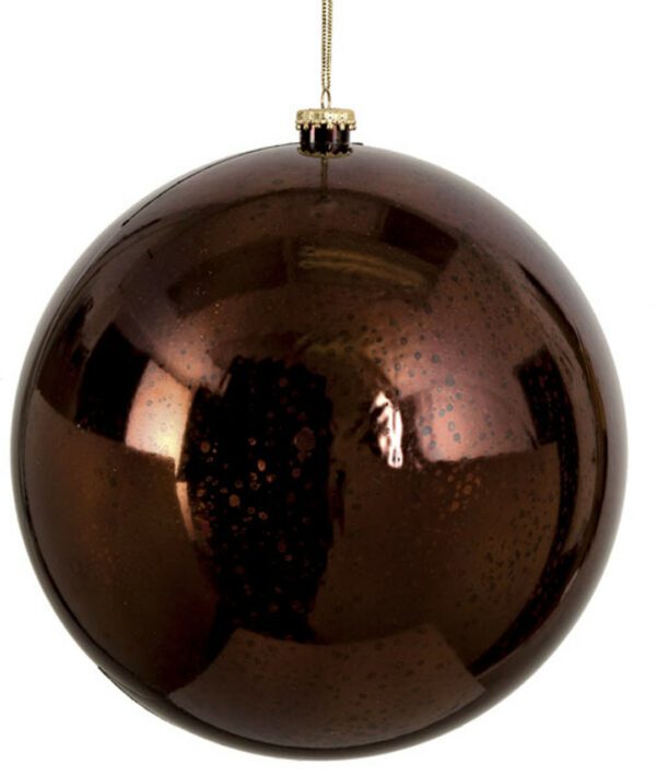 Plastic Mercury Glass Finish Ball In Chocolate 10"