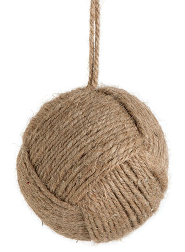 Rustic Rope Ball Ornament 4" (Qty 12)