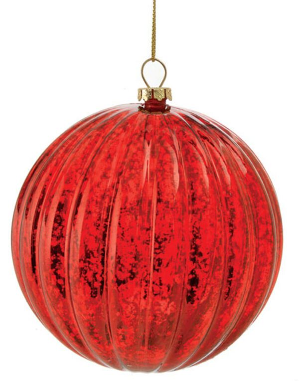 Ruby Red Plastic Mercury Glass Finish Pumpkin Ball 4" (Qty 12)