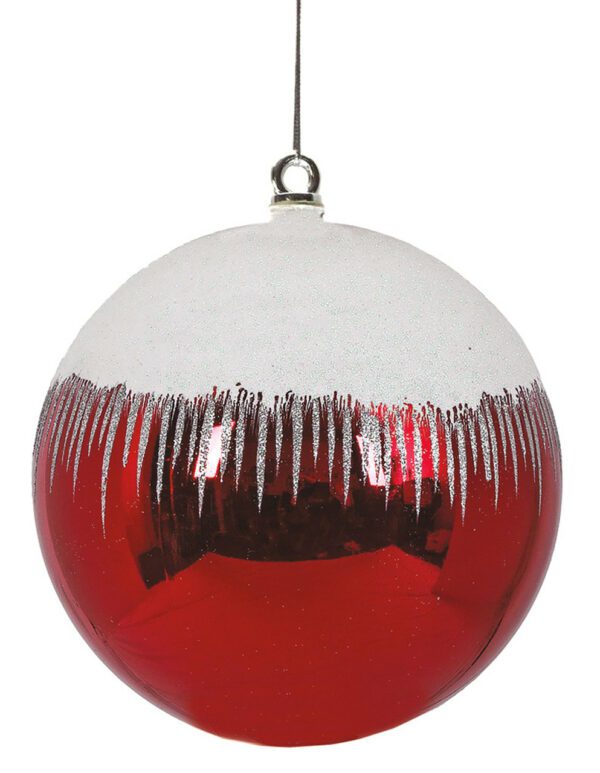 Ruby/Snow Reflective Glittered Ball 8"