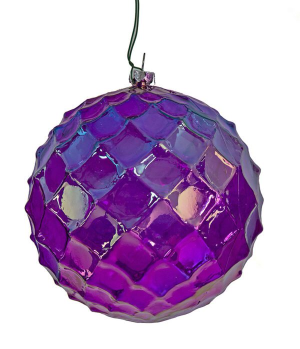 Purple Iridescent Grid Ball 5" (Qty 12)