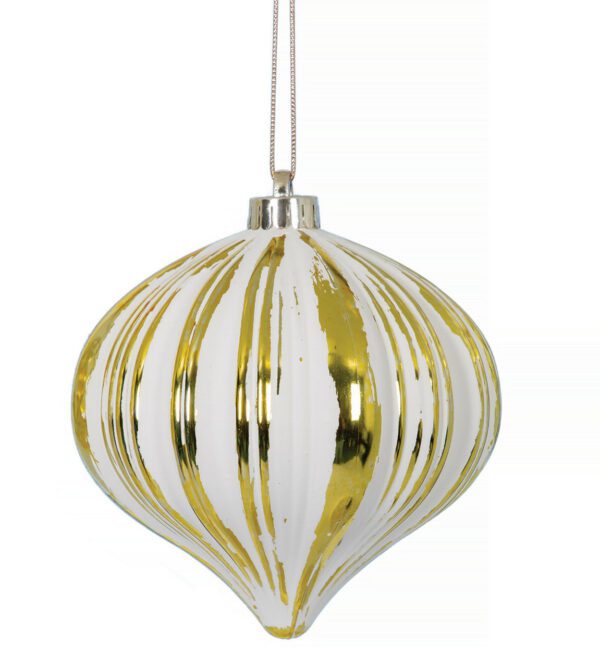 Luxe Whitewashed Onion Ornament 6" (Qty 6)