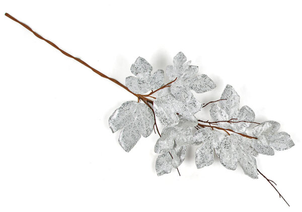 Silver Metallic Fig Leaf Spray