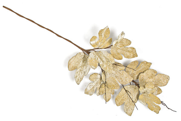 Gold Metallic Fig Leaf Spray