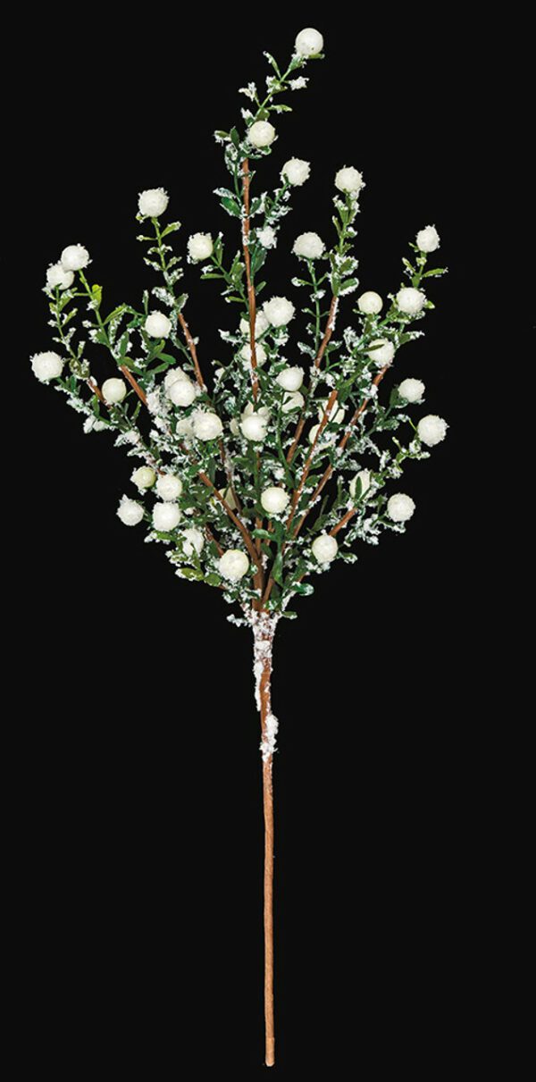 Snowy Boxwood Spray 21"