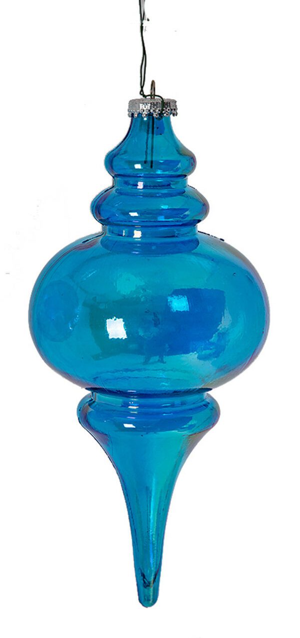 Blue Iridescent Finial 10" (Qty 8)