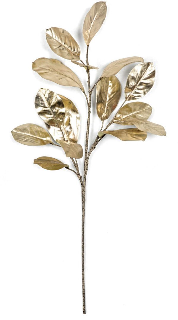 Metallic Georgia Magnolia Leaf Spray Green 37"