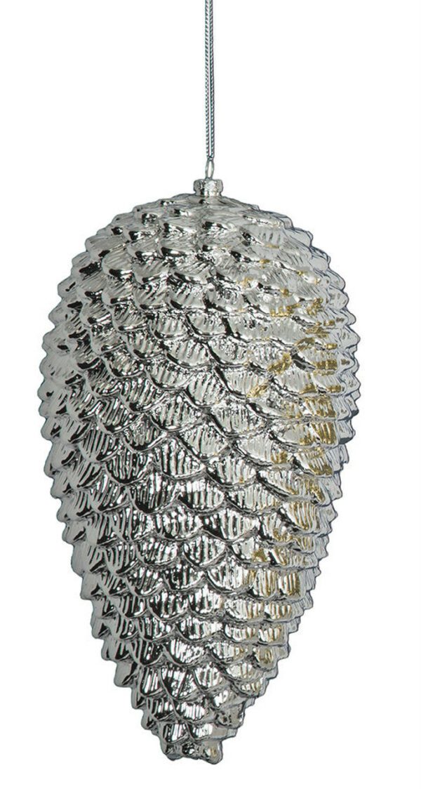 Park Ave Silver Pinecone 10" (Qty 6)