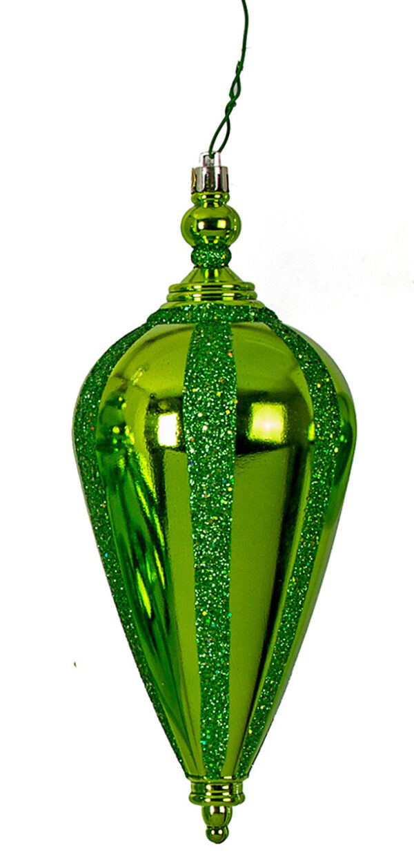 Emerald Green Reflective Glitter Finial 8" (Qty 12)