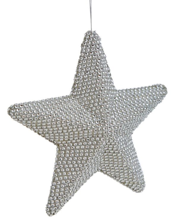 Silver Beaded Star 8"