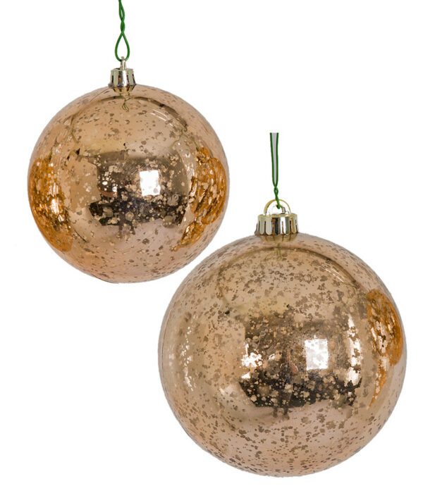 Plastic Mercury glass ball in copper finish 6" (Qty 12)