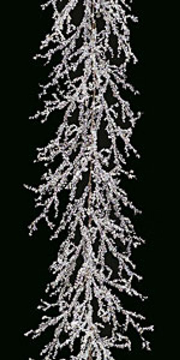 FROZEN frosted ice Garland crystal/clear/white 6'