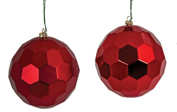 Honeycomb Ruby Red Reflective Ball 5" (Qty 12)